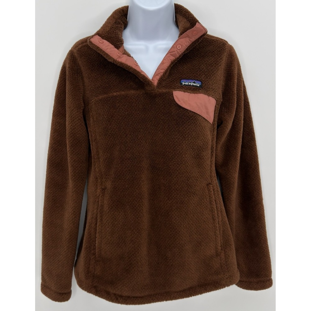 Patagonia Re-Tool Snap-T Pullover Womens S Moccasin Brown Polartec Thermal Pro - Picture 3 of 13